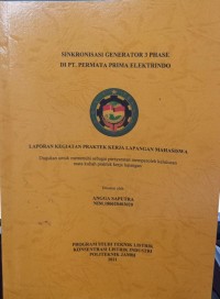 Image of SINGKRONISASI GENERATOR 3 PHASE DI PT. PERMATA PRIMA ELEKTRINDO